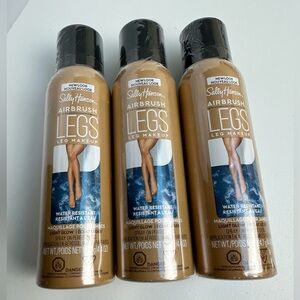 New Sally Hansen Airbrush Legs Makeup Light Glow 4.4 oz Spray Lot Of 3 Cans